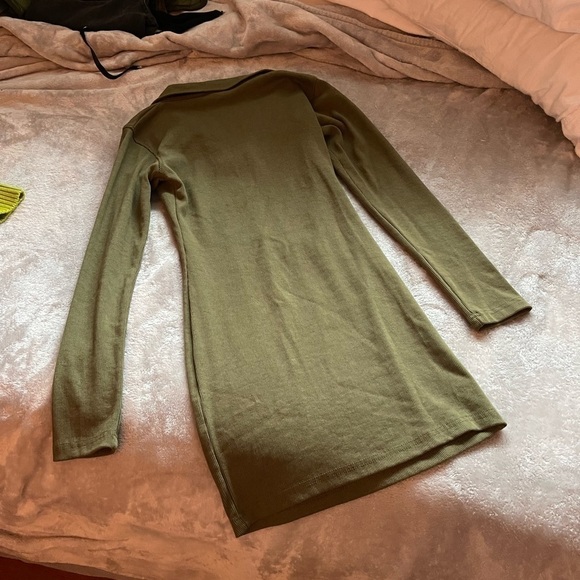 NWOT Nasty Gal Olive Bodycon Collared Dress - Picture 3 of 4